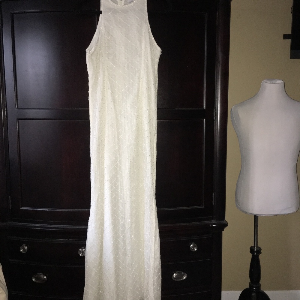 Wedding Prom beaded 100% SILK dress
